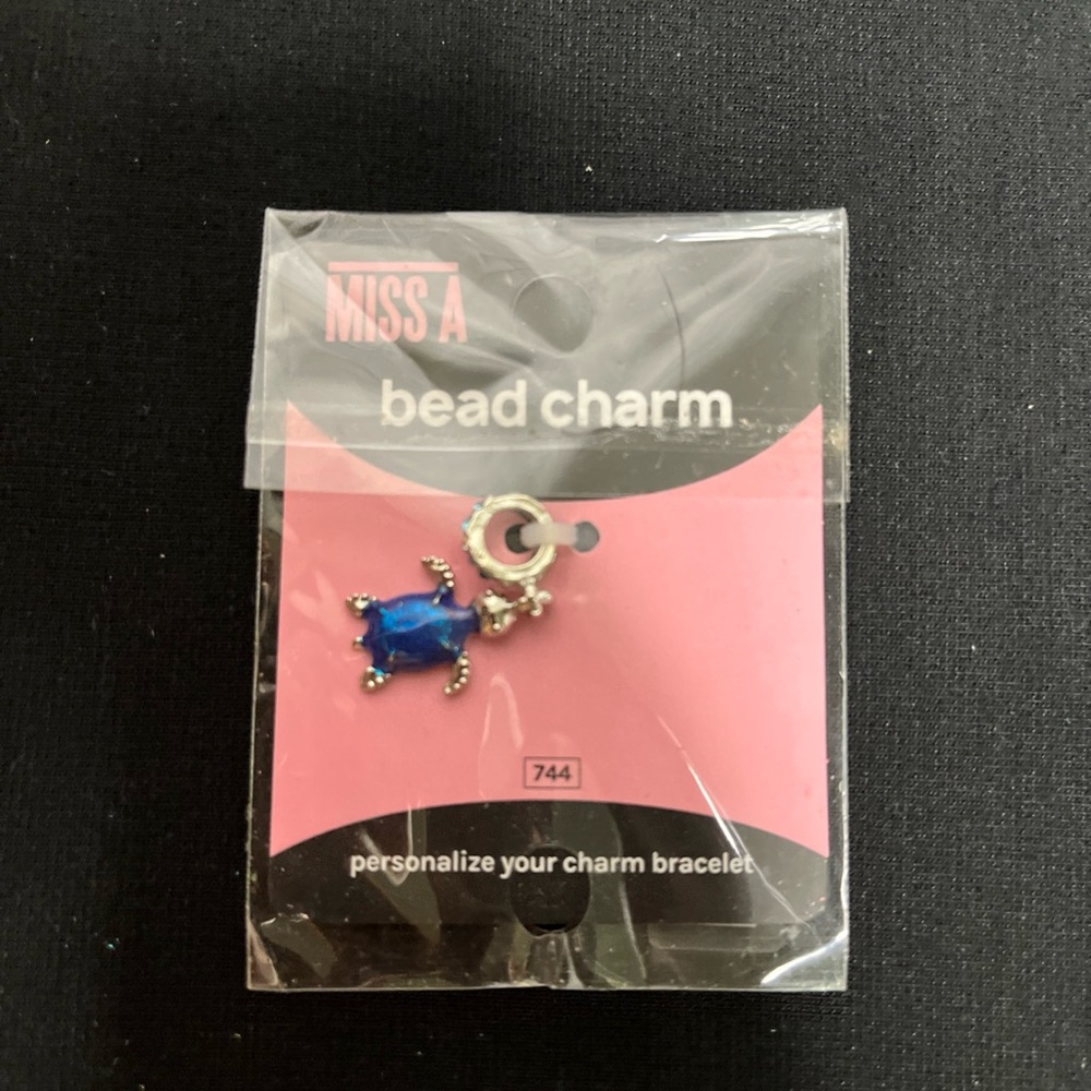 Miss A Blue Bead Charm sea turtle tiny gems